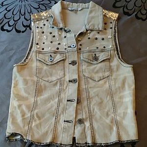Gray denim vest